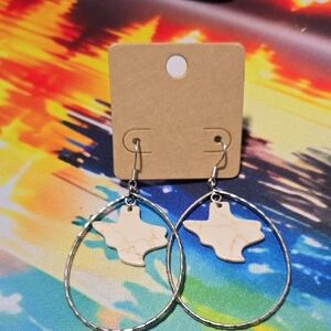 Silver and Cream Texas Earrings